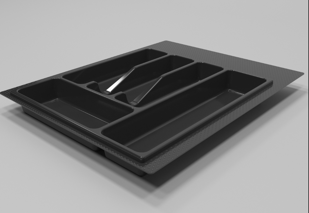 Лоток для столовых приборов 450мм черный M 390х490мм МФС 