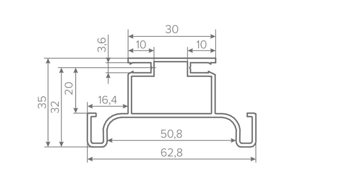 02.0103 Gola-X Ручка профильная  C-обр. вертикальная для 16мм 5000мм Золото матовый Al AQ