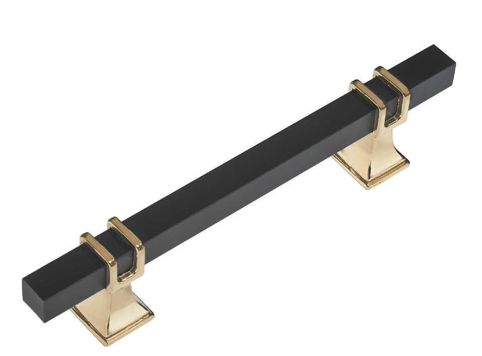 FS 6005-128 MB+GP Ручка скоба 128 мм Матовый черный/золото Металл Paolo Mozerro