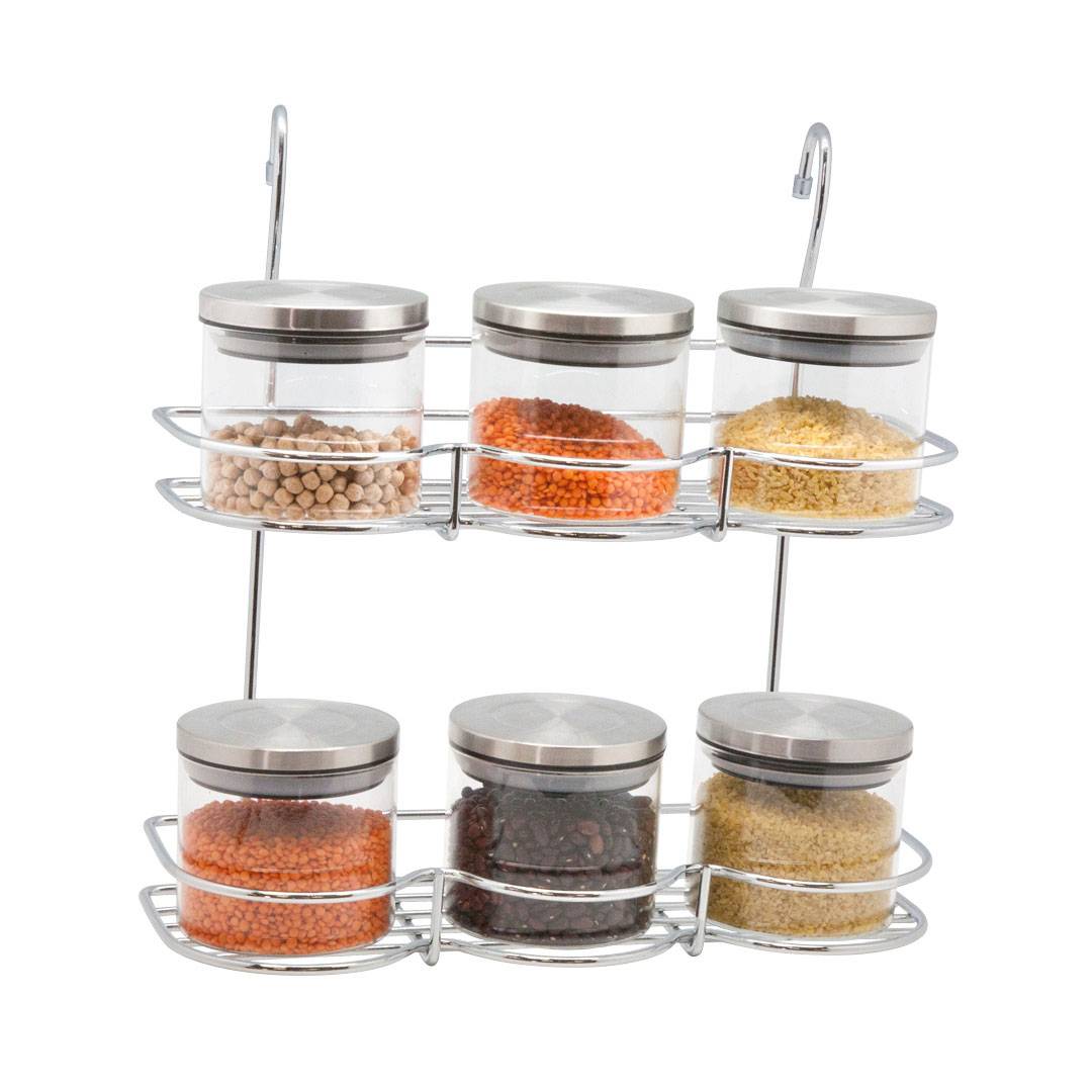 Набор для специй из 6 шт на подставке хром MX-419 Lemax
