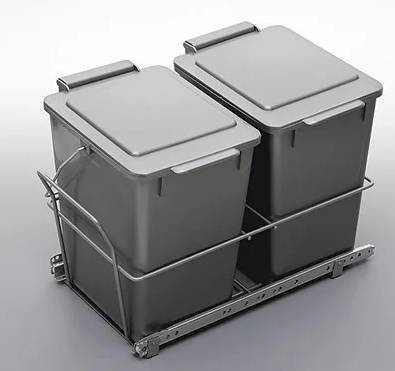 Ведро для мусора 400 мм автоматическое выдвижное 24 л. серый Hafele 503.23.210 