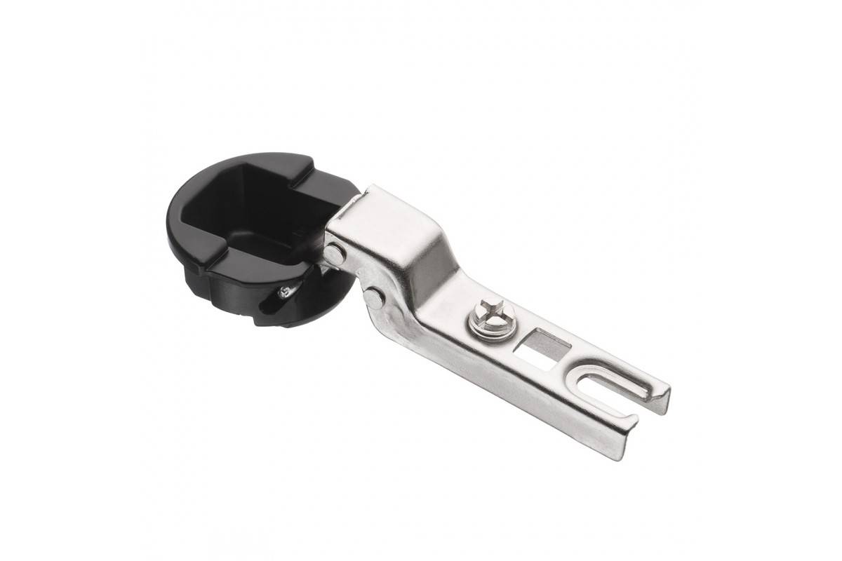 Петля для стекла 110 гр. МИНИ d26 мм Смежная Lemax никель (без заглушки) 