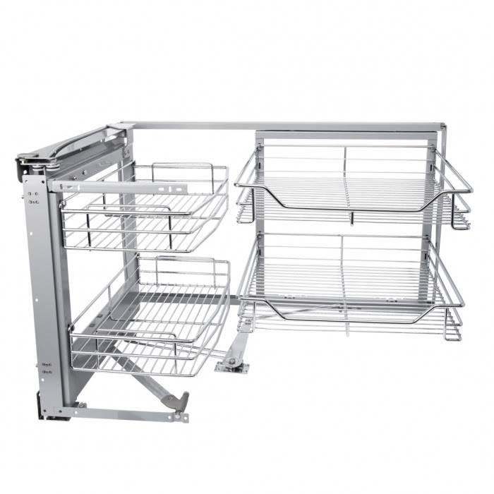 Магический "волшебный" уголок 900 мм бок. крепл. Хром с доводчиком VU-01-900-DL левый Lemax 