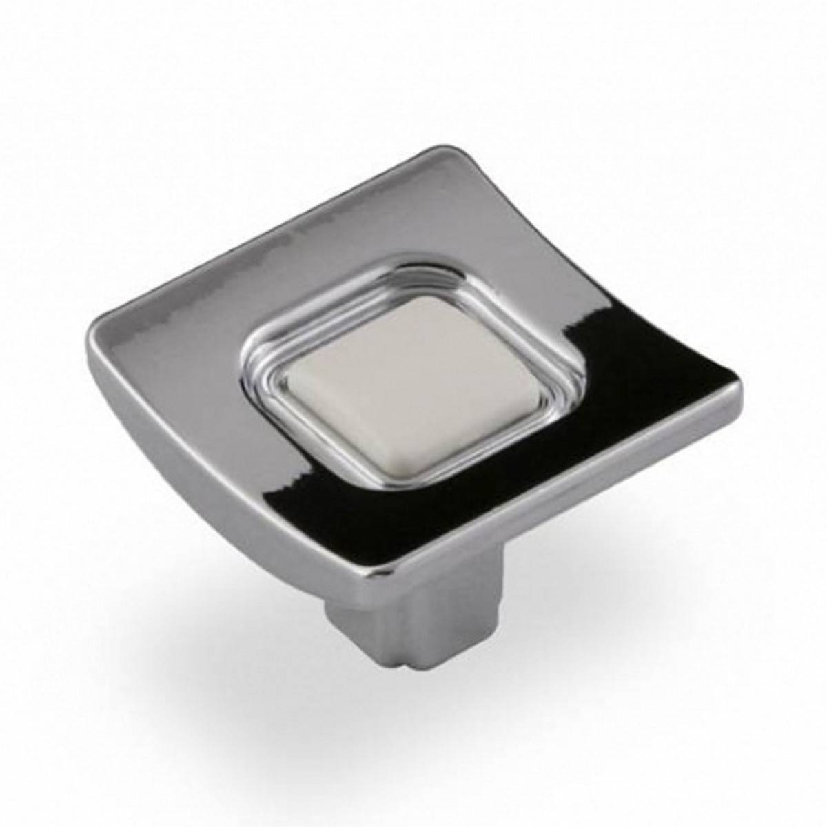 FB-039 000 Ручка кнопка Глянцевый/белый Металл Валмакс