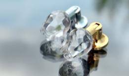 107 Ручка капля Хром + прозрачное стекло Кристалл Mico