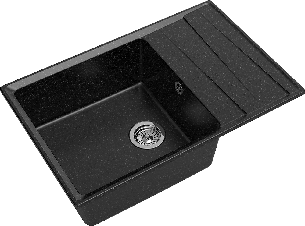 Мойка LEVEL 760L Черный 760х500х200мм прямоугольный 1 чаша GranFest LV-760L черный 