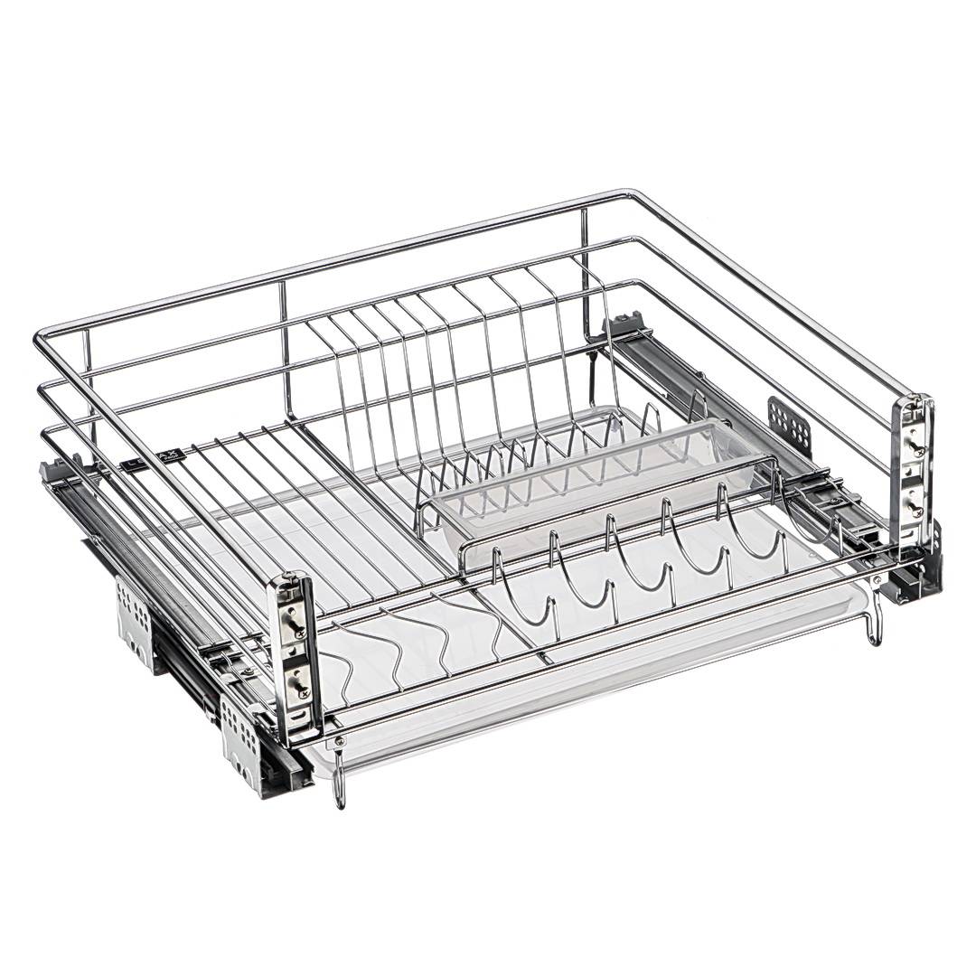 Сушка выкатная 600 мм бок. крепл. / к фасаду Хром с доводчиком SND-03-600 Lemax 