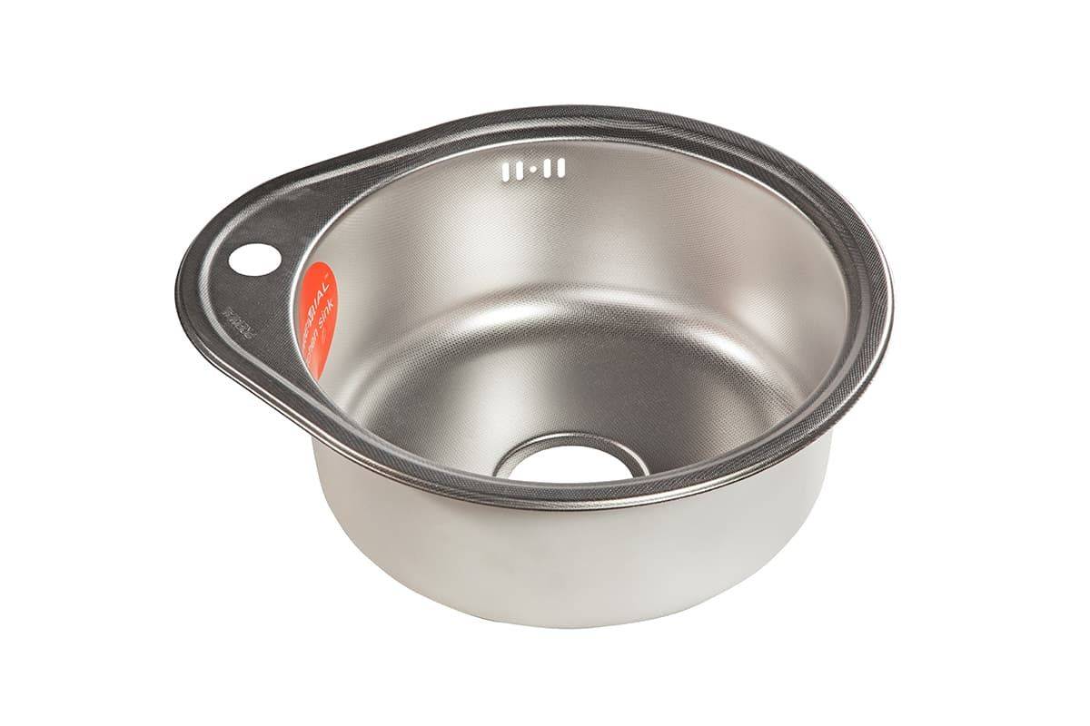 Мойка Premial - Матовый 480х430х180мм круглый 1 чаша 0,8 мм Premial 4843 (Капелька) 