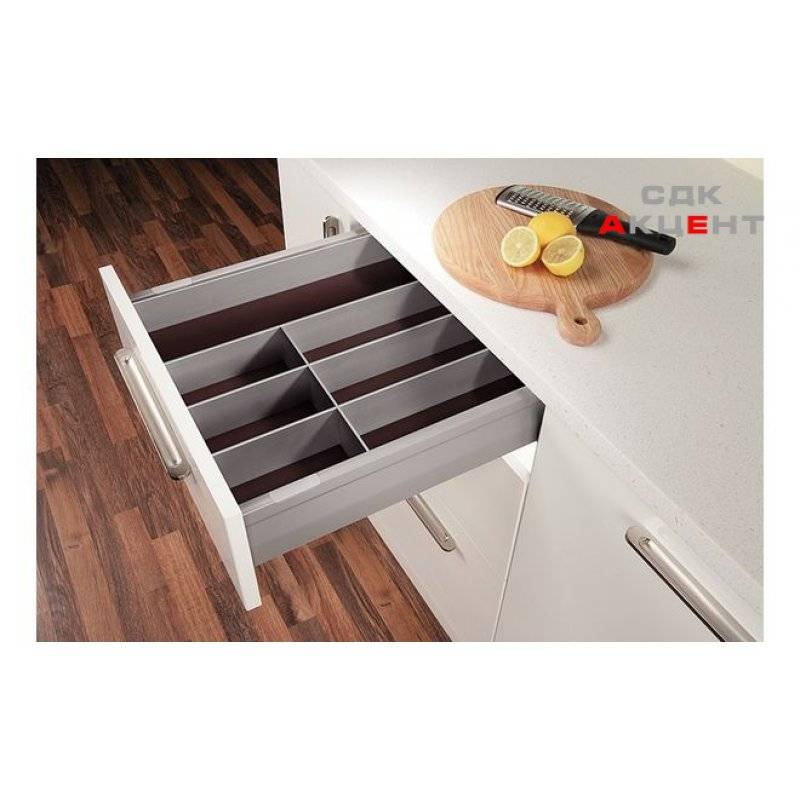 Вставка для столовых приборов 800мм алюминий для Moovit 800х480мм Hafele 