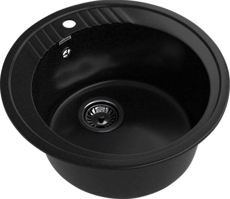 Мойка RONDO - Черный 520х520х200мм круглый 1 чаша GranFest R-520 черный 