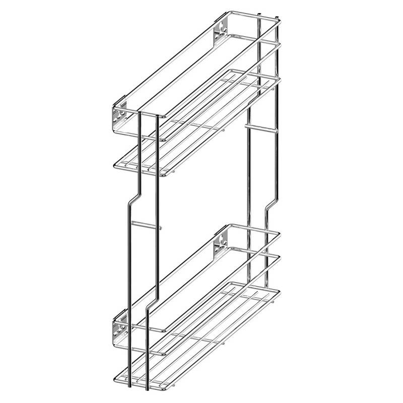 Бутылочница 2 яруса 150 мм бок. крепл. левый хром с доводчиком WE03.7319.01.001 REJS