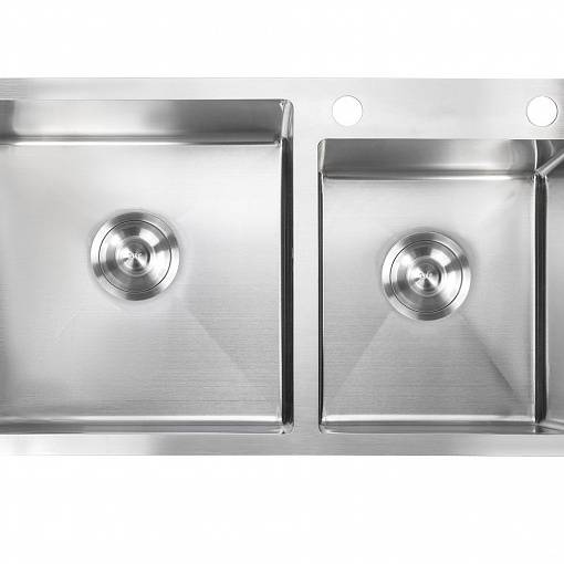 Мойка Amalet - Сатин 780х480х220мм прямоугольный 1,5 чаши 1,2мм (большой слив) с сифоном Amalet 78*4