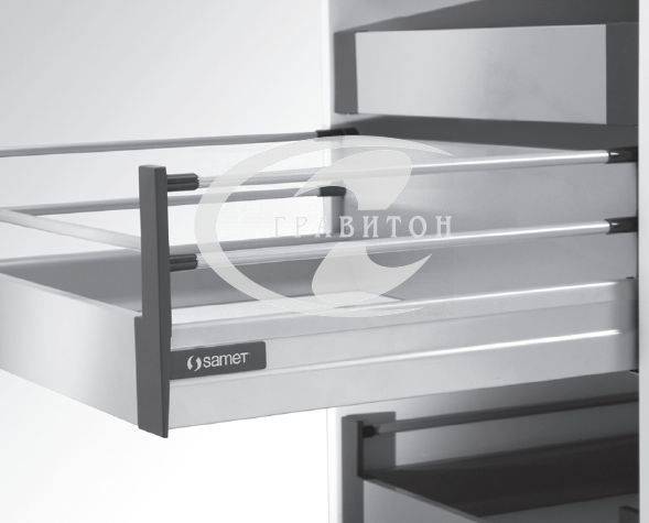 Соединитель передней панели Samet ящика под прикручивание Серый 