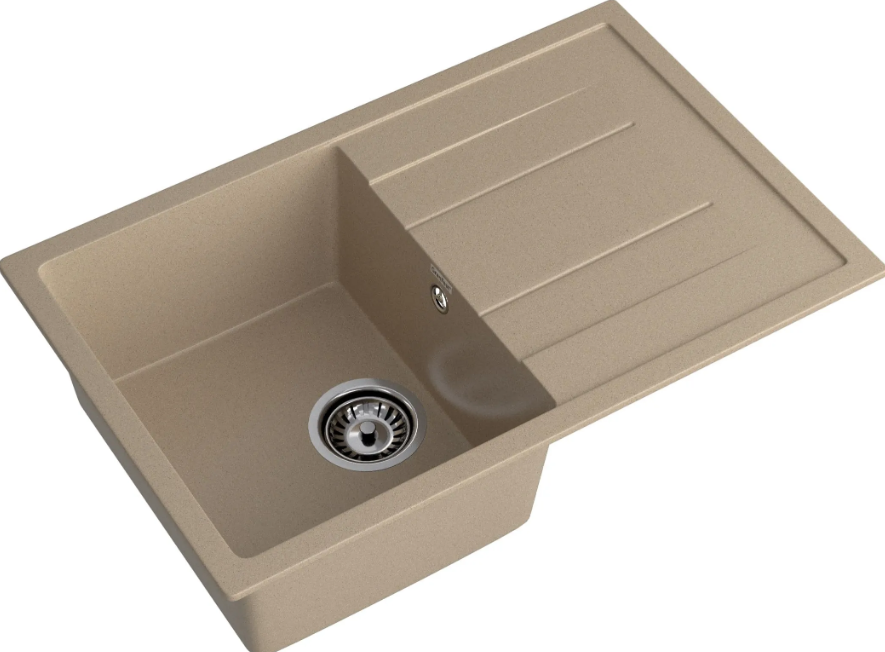 Мойка QUADRO - Песочный 780х500х200мм прямоугольный 1 чаша GranFest Q-780L песочный 
