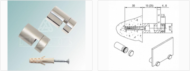 Держатель 5.27 L=15 мм (01) никель Линкос 