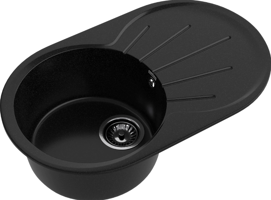 Мойка RONDO - Черный 750х460х200мм овальный 1 чаша GranFest R-750L черный 