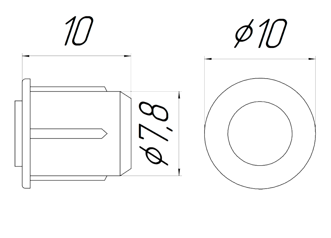Амортизатор Врезной. Диам-8мм серый МАСО AQ 