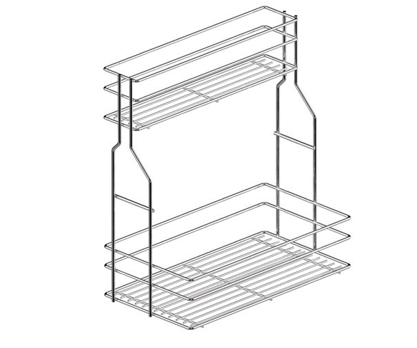 Бутылочница 2 яруса 300 мм бок. крепл. правый хром с доводчиком WE29.0002.01.001 REJS