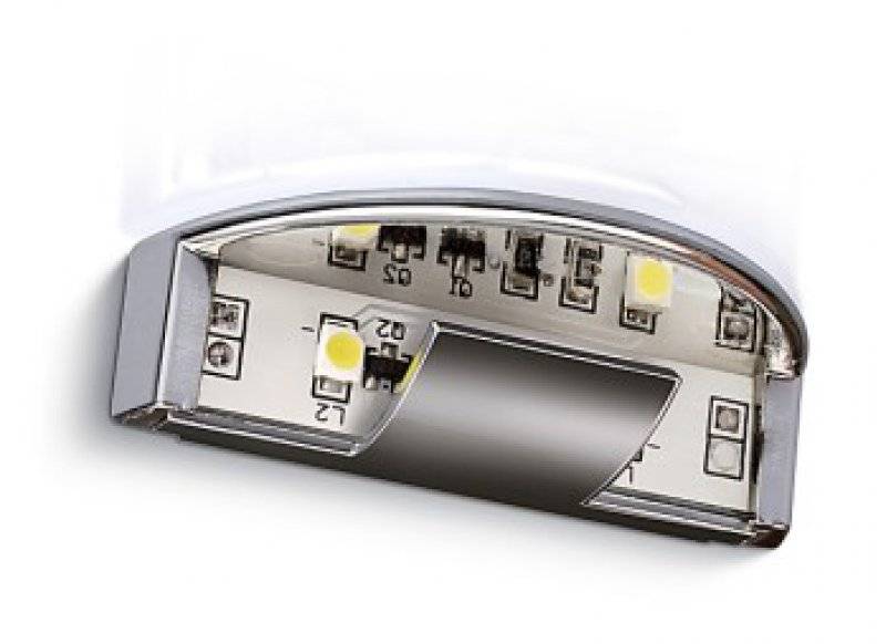 Клипса для полки  хром 12V /  зеленый  LD-KL2DZI-40