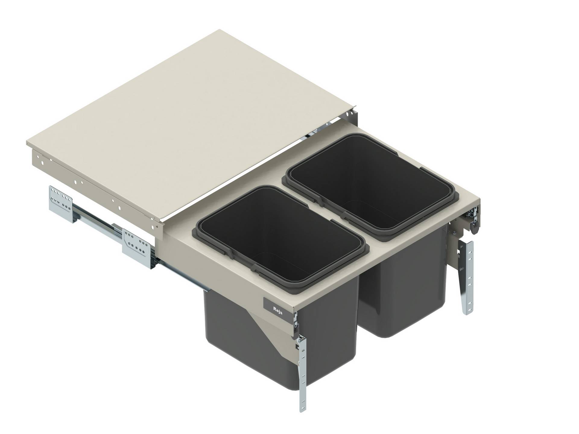 Система мусорных ведер 800 мм выдвижная с доводчиком 4x15л графит REJS WE28.4042.01.924 