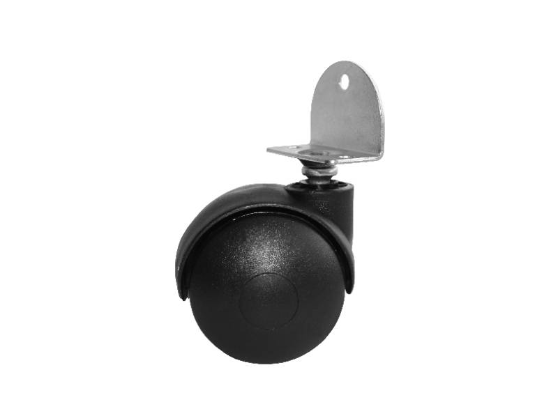 Опора колесная 8.2в с Г-обр. кроншт. черный 