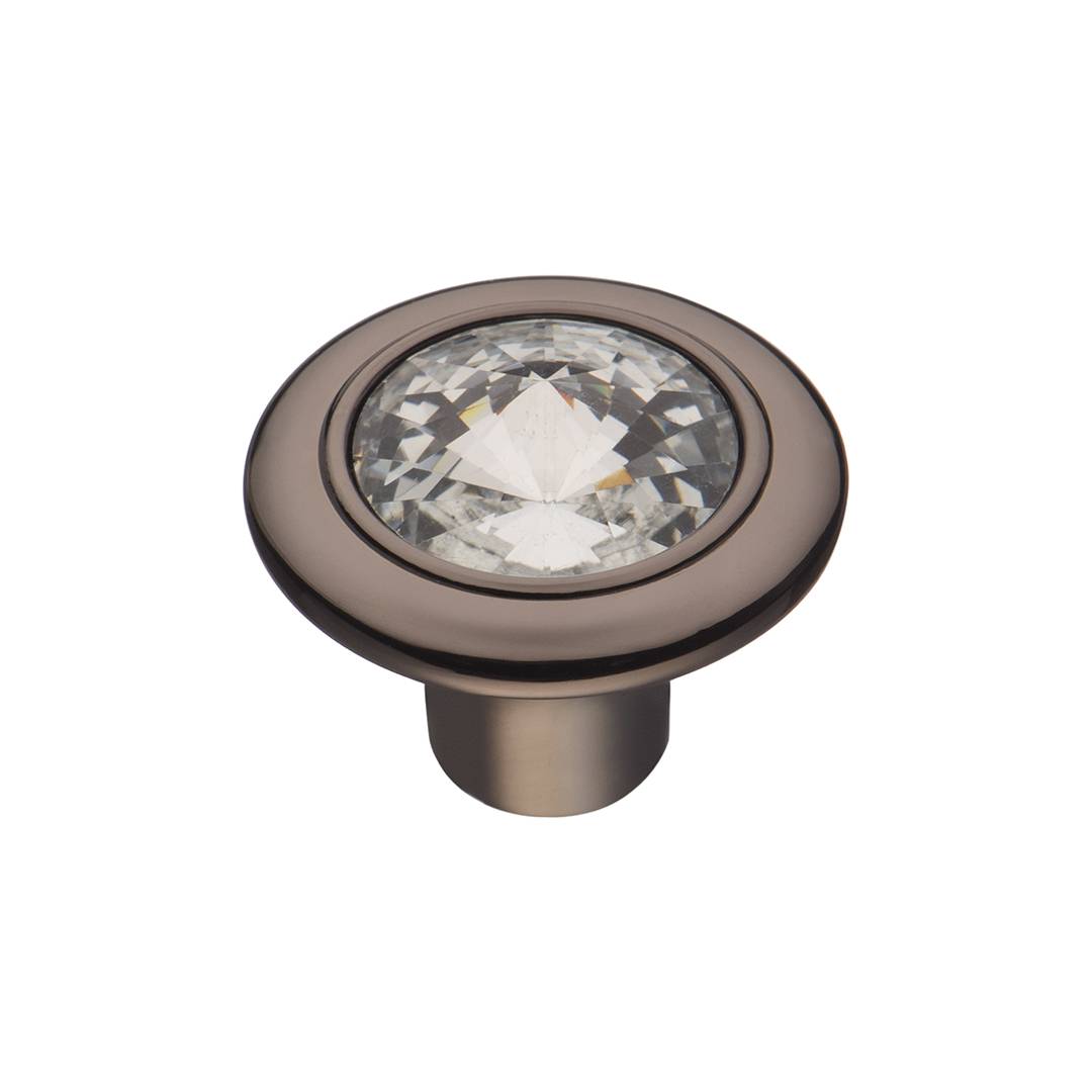 CRL35 BN Ручка кнопка Черный хром Кристалл KERRON