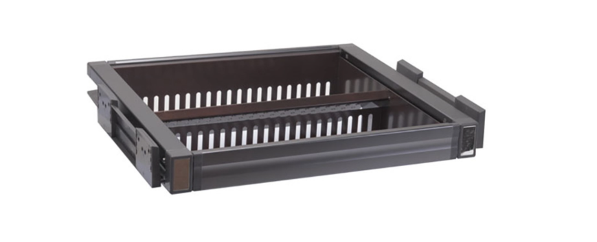 Выкатная полка для обуви с доводчиком платиновая 764-864х155мм 800 SB-O/800/D/P