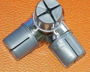 Угловое соединение 3х90 для труб d=25 хром REALL 