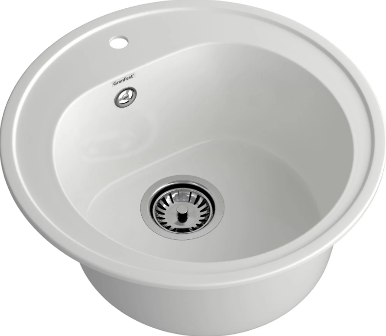Мойка RONDO - Иней 510х510х190мм круглый 1 чаша GranFest R-510 иней 