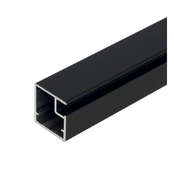 Профиль фасадный NF-20  (F1-17)  черный матовый ППМ 3 м (профиль рамочный узкий) 