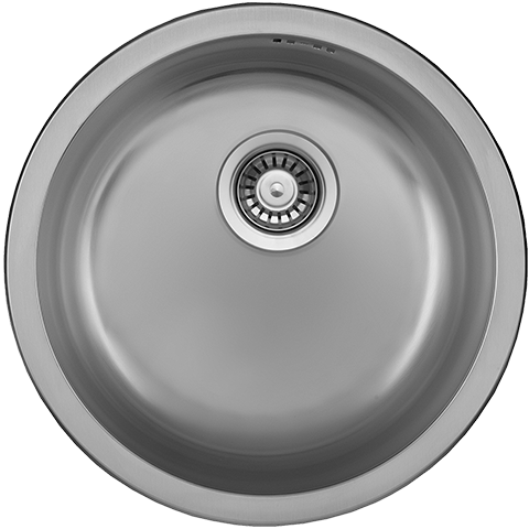 Мойка Модерн - Глянец 446х446х203мм круглый 1 чаша 0,8 мм (большой слив) БЕЗ СИФОНА UKINOX МОР446-GT