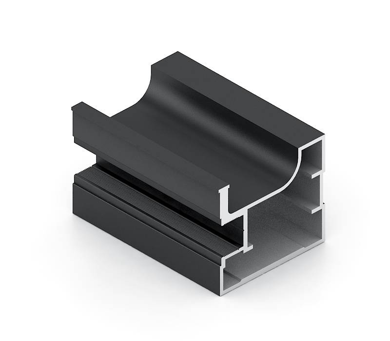 4 в 1 Вертикальный профиль FUSION Черный матовый Окраска 5,4 м 