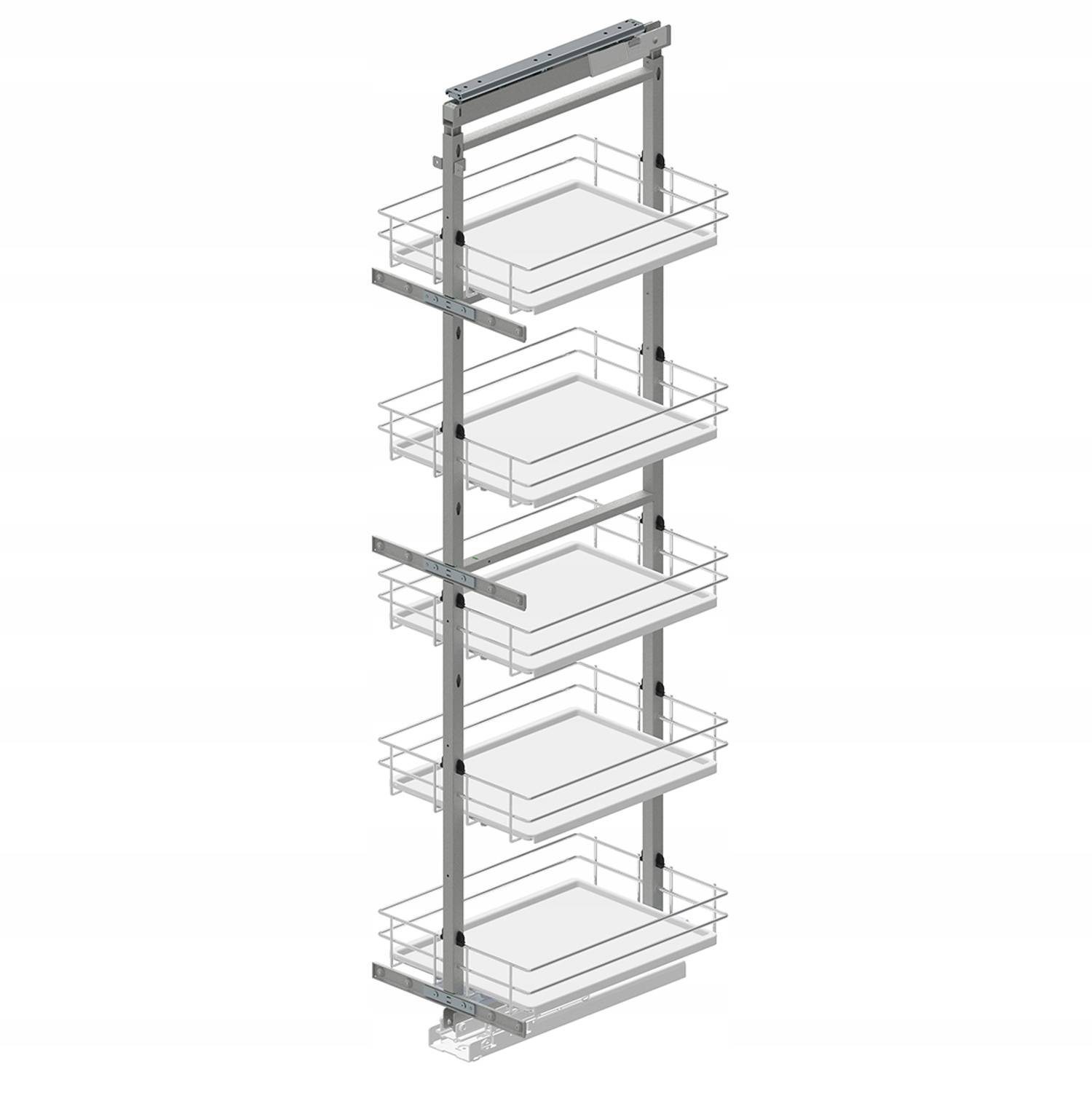 Cтеллаж 400 мм донное крепл. / к фасаду Хром/Белый WE27.5802.08.374+WE28.2803.01.549 REJS 