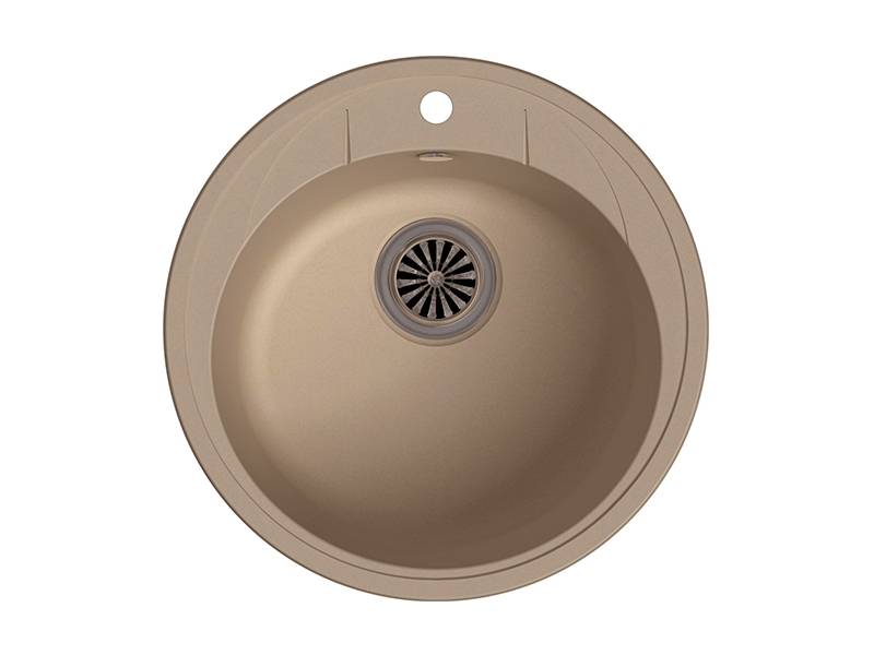 Мойка Elegant R45 Крем 484х484х195мм круглый 1 чаша Ewigstein E-R45 