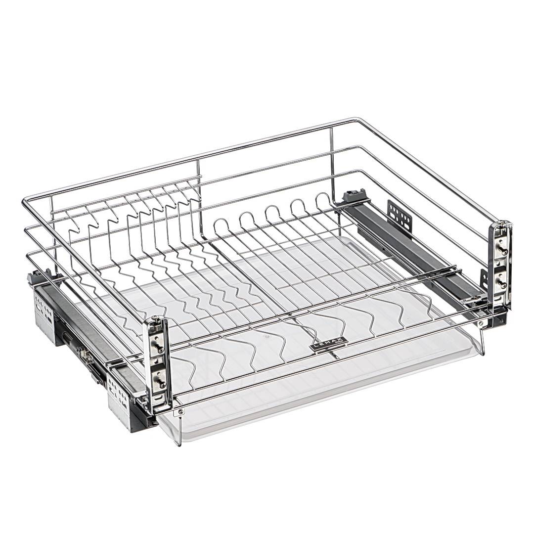 Сушка-корзина 600 мм бок. крепл. / к фасаду Хром с доводчиком SND-02-600 Lemax 