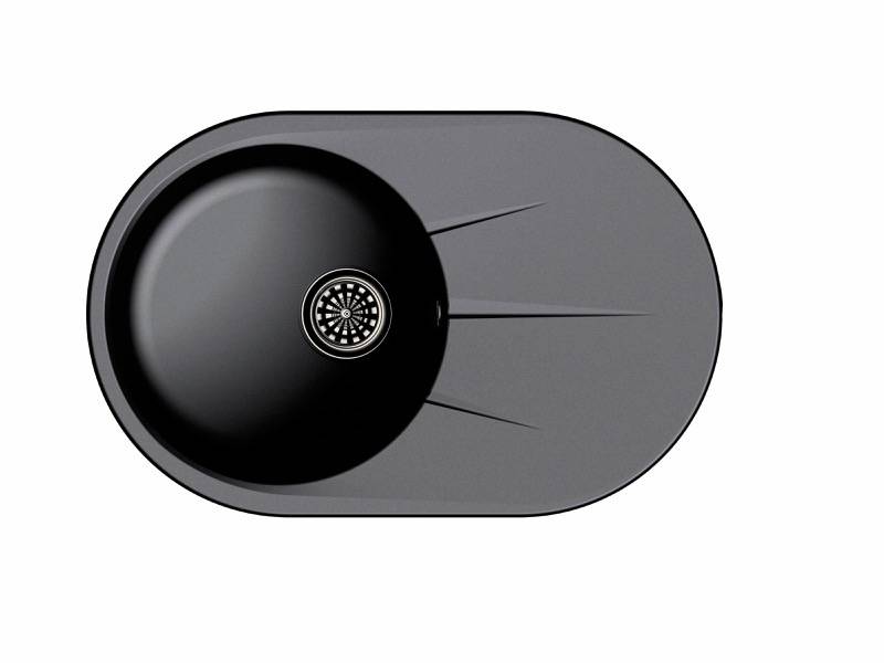 Мойка Rund 50F Антрацит 750х480х200мм овальный 1 чаша Ewigstein 50F 