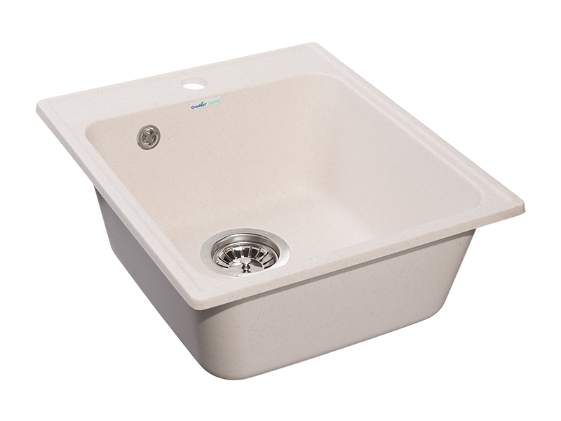 Мойка QUARZ - Белый 420х480х180мм прямоугольный 1 чаша БЕЗ СИФОНА GranFest GF-Z17 