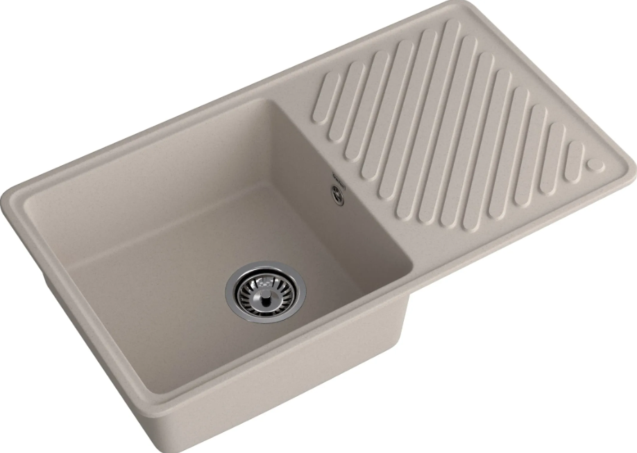 Мойка QUARZ - Песочный 860х480х180мм прямоугольный 1 чаша БЕЗ СИФОНА GranFest GF-ZL-53 