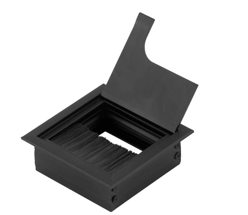 14.0004 Розетка для комп. столов 80х80 Ordi Черный Алюминий