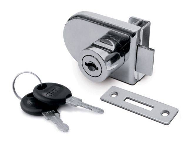 Замок 408 на одностворчатую дверь круглый хром 