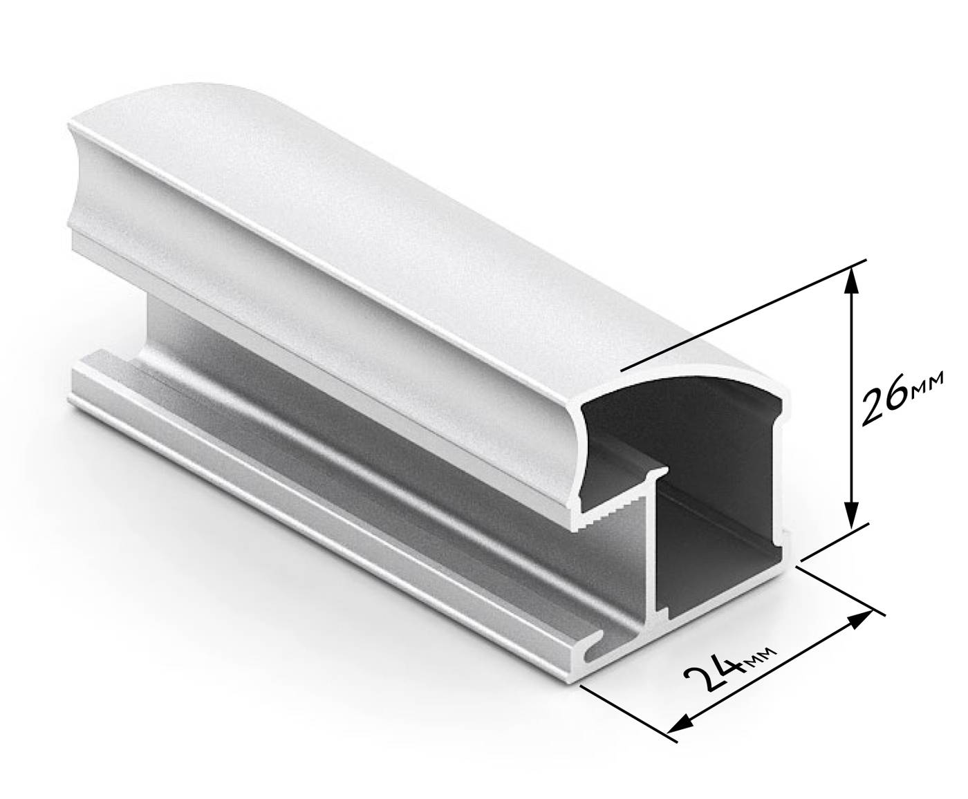 Хром матовое BRAVO Вертикальный профиль Contour Анодир. 5,4 м 