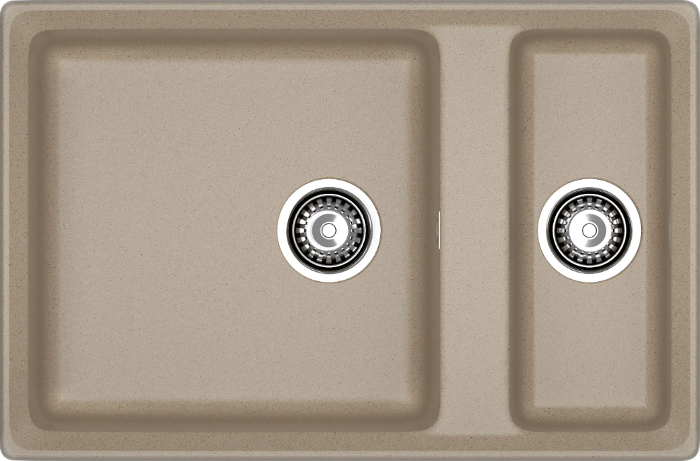 Мойка LEVEL 760K Песочный 760х500х200мм прямоугольный 1,5 чаши GranFest LV-760K песочный 