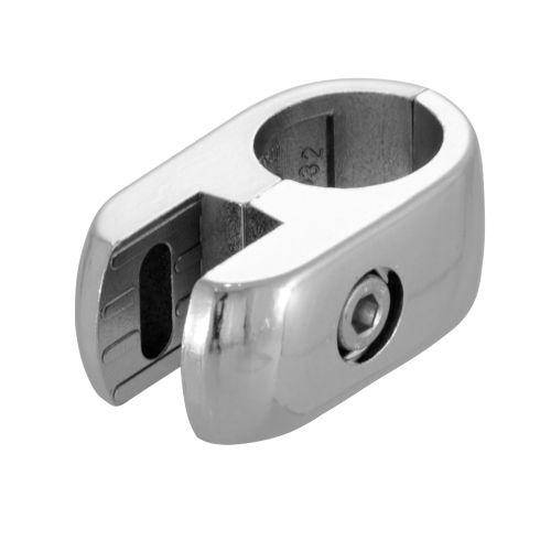 Держатель плоский труба/панель (140/32) БЕЗ ВКЛАДКИ для трубы d=32 хром 