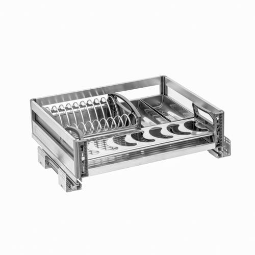 Сушка выкатная 600 мм бок. крепл. / к фасаду Нержавеющая сталь с доводчиком SS1/600CK/D-E Lotti 