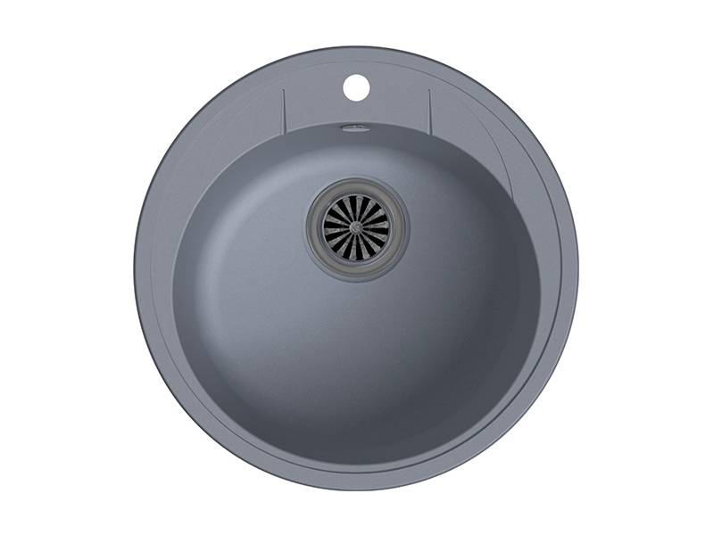 Мойка Elegant R45 Серый металлик 484х484х195мм круглый 1 чаша Ewigstein E-R45 