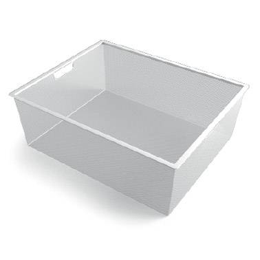 Корзина мелкосетчатая на 2 рельса Белый 527x427x185 мм 