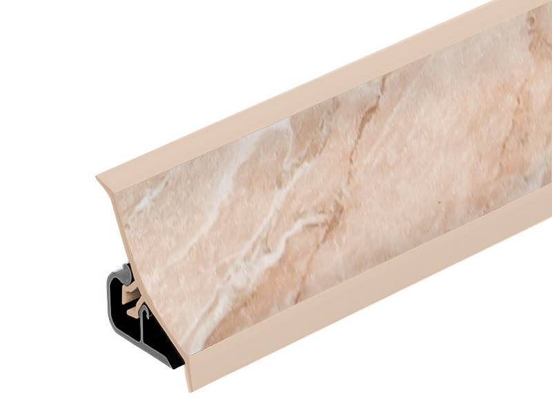 Плинтус Мрамор Бежевый 100, 2385, 2337 AP120 - 3 000мм пластик Termoplast 
