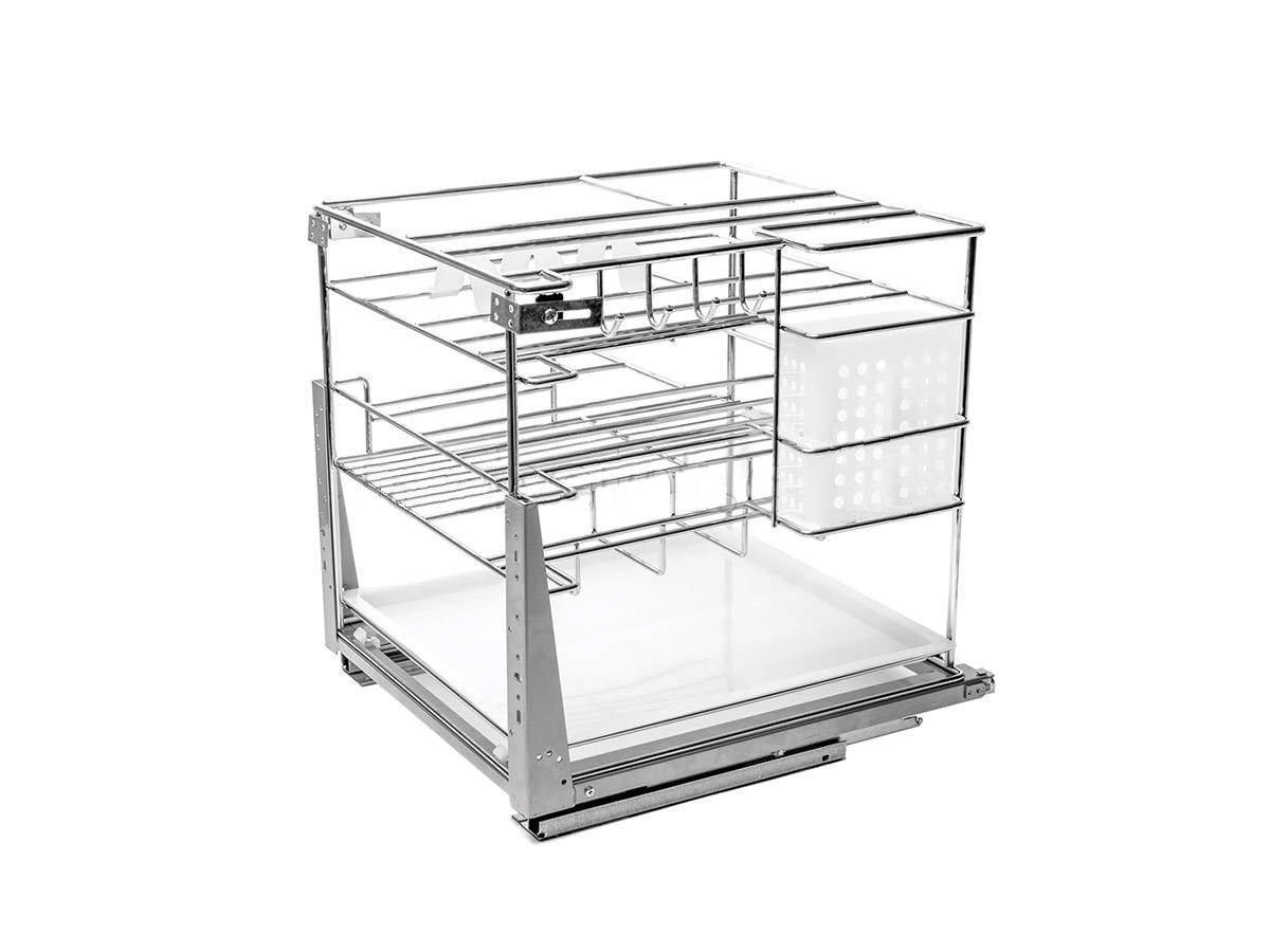 Механизм выкатной 450 мм донное крепл. / к фасаду Хром с доводчиком LS2/450D/D Lotti 