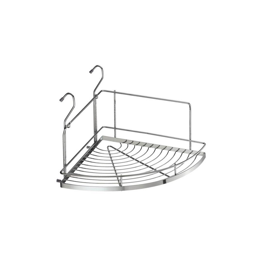 Полка одноярусная угловая большая 320х345х280 мм хром YJ-G301 Lemax