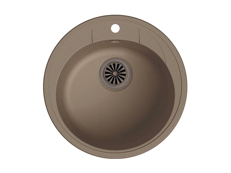 Мойка Elegant R45 Темно-бежевый 484х484х195мм круглый 1 чаша Ewigstein E-R45 